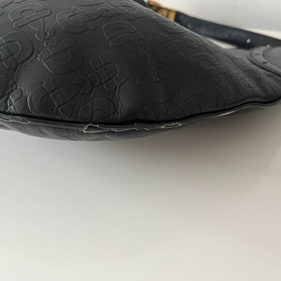 GUCCI - VINTAGE CRESCENT SHOULDER BAG - HOBO HORSBIT - EMBOSSED LEATHER - Picture 2 of 7